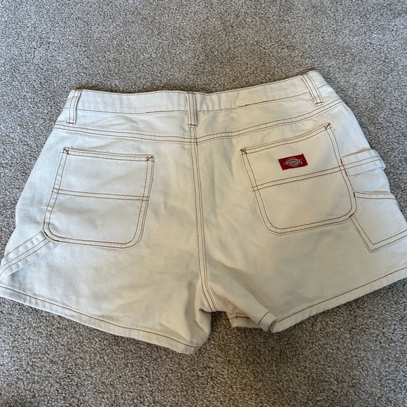 Dickies Cream Color Carpenter Shorts with Rust Stitching - Picture 3 of 4